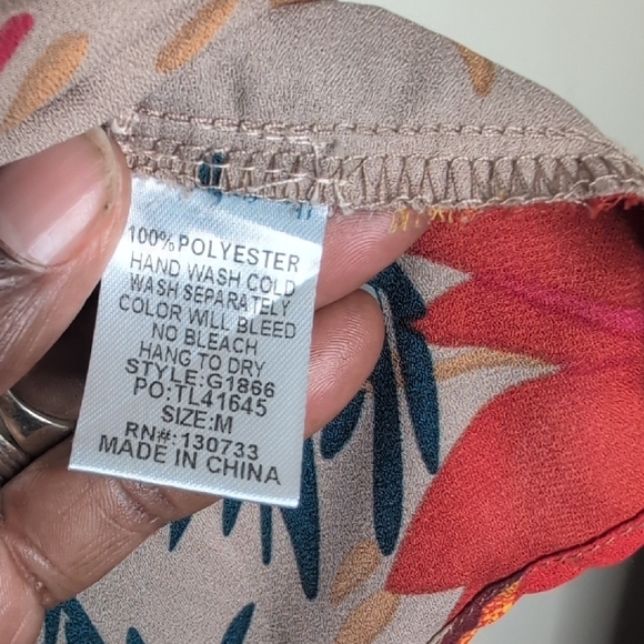 Umgee babydoll Boho Floral Style Tunic Mini Dress size M - Picture 8 of 10